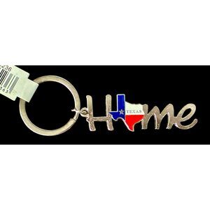 NWT Metal HOME Texas State Map Souvenir Keychain Purse Charm